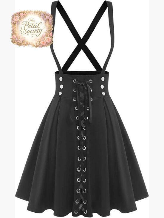 Dresses & Skirts - Plus Size High Waist A-Line Skirt with Lace Up Buckles and Godet Hem